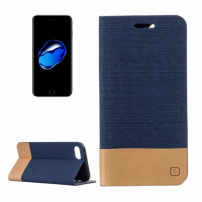 Husă cu model de împletitură, cu stativ integrat şi port-act, pentru Apple iPhone SE (2020/2022) / 8 / 7 - albastru închis