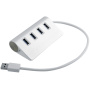 Splitter / hub cu patru porturi USB 2.0 - din aluminiu - argintiu