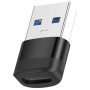 Adaptor de date și încărcare OTG USB-A 3.0 / USB-C mamă - negru