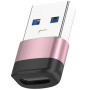 Adaptor de date și încărcare OTG USB-A 3.0 / USB-C mamă - roz