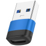 Adaptor de date și încărcare OTG USB-A 3.0 / USB-C mamă - albastru