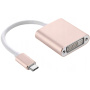 Reducţie de la USB-C (Thunderbolt 3) la DVI port, pentru MacBook - 10cm - roz-auriu