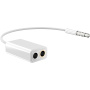 Hub / Splitter / adaptor cu mufă pentru căști de 3,5 mm și mufă de microfon pentru iPhone / iPad - alb