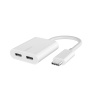 BELKIN Adaptor audio și încărcare RockStar - 2x USB-C la USB-C - alb
