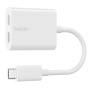 BELKIN Adaptor audio și încărcare RockStar - 2x USB-C la USB-C - alb