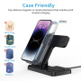 Suport pliabil wireless 3 în 1 Z5G pentru iPhone / Apple Watch / AirPods - 15W - Negru