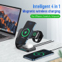 Suport magnetic wireless 4 în 1 Appleking pentru iPhone / Apple Watch / AirPods - 15W - negru