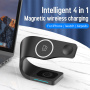 Suport magnetic wireless 4 în 1 Appleking pentru iPhone / Apple Watch / AirPods - 15W - negru