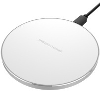 Încărcător wireless Qi cu iluminat LED pentru iPhone - argintiu