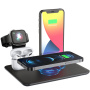 HQ-UD17 4în1 pad de încărcare fără fir pentru iPhone / Apple Watch / AirPods - negru