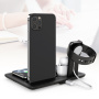 HQ-UD17 4în1 pad de încărcare fără fir pentru iPhone / Apple Watch / AirPods - negru
