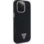 Husă Guess Denim Triangle Logo cu MagSafe pentru iPhone 16 Pro - negru