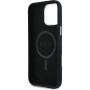 Husă Guess Denim Triangle Logo cu MagSafe pentru iPhone 16 Pro - negru