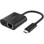 Adaptor de încărcare și Ethernet BELKIN Connect - RJ45 / USB-C la USB-C - negru