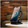 FIXED MagPowerstation Alu 2 3 în 1 suport magnetic wireless pentru iPhone / Apple Watch / AirPods - 15W - negru