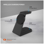 FIXED MagPowerstation Alu 2 3 în 1 suport magnetic wireless pentru iPhone / Apple Watch / AirPods - 15W - negru
