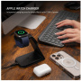 FIXED MagPowerstation Alu 2 3 în 1 suport magnetic wireless pentru iPhone / Apple Watch / AirPods - 15W - negru