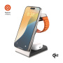 FIXED MagPowerstation Alu 2 3 în 1 suport magnetic wireless pentru iPhone / Apple Watch / AirPods - 15W - titan