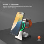FIXED MagPowerstation Alu 2 3 în 1 suport magnetic wireless pentru iPhone / Apple Watch / AirPods - 15W - titan