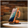 FIXED MagPowerstation Alu 2 3 în 1 suport magnetic wireless pentru iPhone / Apple Watch / AirPods - 15W - titan