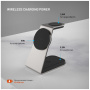 FIXED MagPowerstation Alu 2 3 în 1 suport magnetic wireless pentru iPhone / Apple Watch / AirPods - 15W - titan
