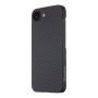 Husă Tactical Aramid cu model de fibră de carbon și MagSafe pentru iPhone 16e / 17e - gri închis