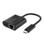 Adaptor de încărcare și Ethernet BELKIN Connect - RJ45 / USB-C la USB-C - negru