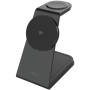 FIXED MagPowerstation Alu 2 3 în 1 suport magnetic wireless pentru iPhone / Apple Watch / AirPods - 15W - negru