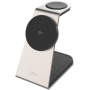 FIXED MagPowerstation Alu 2 3 în 1 suport magnetic wireless pentru iPhone / Apple Watch / AirPods - 15W - titan