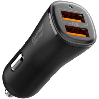 Încărcător auto Spigen Essential cu 2 porturi USB-A - 30W - Negru