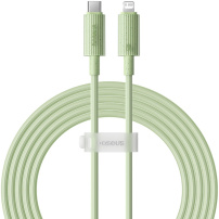 Cablu pentru încărcare ?i transfer de date degradabil biologic Baseus PD 20W USB-C / Lightning pentru iPhone / iPad / iPod / AirPods - 2 m - verde deschis