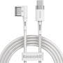 Cablu magnetic de încărcare Baseus 60W USB-C / MagSafe (tvar L) pentru Macbook - 2 m - alb