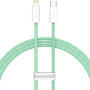 Baseus cablu împletit de date și încărcare rapidă PD 20W USB-C / Lightning pentru iPhone / iPad / iPod / AirPods - 1 m - verde