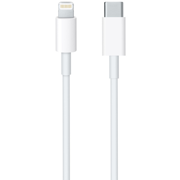 Cablu de date şi de încărcare, cu USB-C / Lightning, pentru iPhone / iPad / iPod / AirPods - 1 m - alb