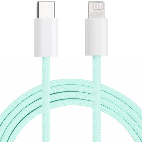 Cablu de date și de încărcare împletit PD 20W USB-C / Lightning pentru iPhone / iPad / iPod / AirPods - 1 m - verde