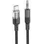 Cablu de conectare Hoco UPA27 Crystal Clear AUX USB-C / 3,5mm jack pentru iPhone / iPad - negru