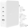 Încărcător BELKIN BoostCharge Pro cu 4 porturi PD 140W - 3x USB-C / USB-A cu adaptoare UK, EU, US pentru iPhone / iPad / MacBook - alb