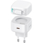 USAMS US-CC209 Set adaptor cu port USB-C și cablu retractabil Lightning - 35W - alb