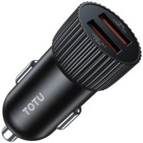 Încărcător auto TOTUDESIGN CC-1 cu 2 porturi USB-A - 36W - negru