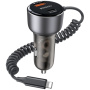 Set încărcător auto Yesido Y57 cu porturi USB-C / USB-A și cablu Lightning - 50W - 1,2 m - negru