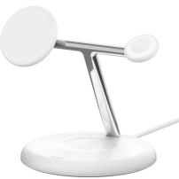 BELKIN Boost Charge Pro Qi2 3-în-1 Suport magnetic wireless pentru iPhone / Apple Watch / AirPods - 15W - Alb