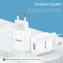 Set adaptor USAMS T21 cu port USB-A și cablu USB-A la Lightning - 10.5W - 1 m - alb