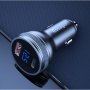 Încărcător auto ESSAGER cu display și porturi USB-C / USB-A - 54W - gri