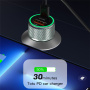 Încărcător auto TOTUDESIGN DCCPD-010 cu porturi USB-C / USB-A - 22,5W - gri