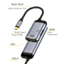 Adaptor 3 în 1 video și de încărcare - HDMI / VGA / USB-C la USB-C - gri închis