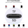 Adaptor UGREEN 2-în-1 cu cititor de carduri - slot pentru card SD / TF la USB-A - gri închis