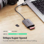Adaptor UGREEN 2-în-1 cu cititor de carduri - slot pentru card SD / TF la USB-A - gri închis
