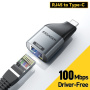 Adaptor Ethernet ESSAGER - RJ45 la USB-C - gri închis