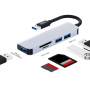 Hub ENKAY 5 în 1 - slot pentru card SD / TF / 3x USB-A la USB-A pentru MacBook - gri