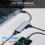 Hub ENKAY 5 în 1 - slot pentru card SD / TF / 3x USB-A la USB-A pentru MacBook - gri